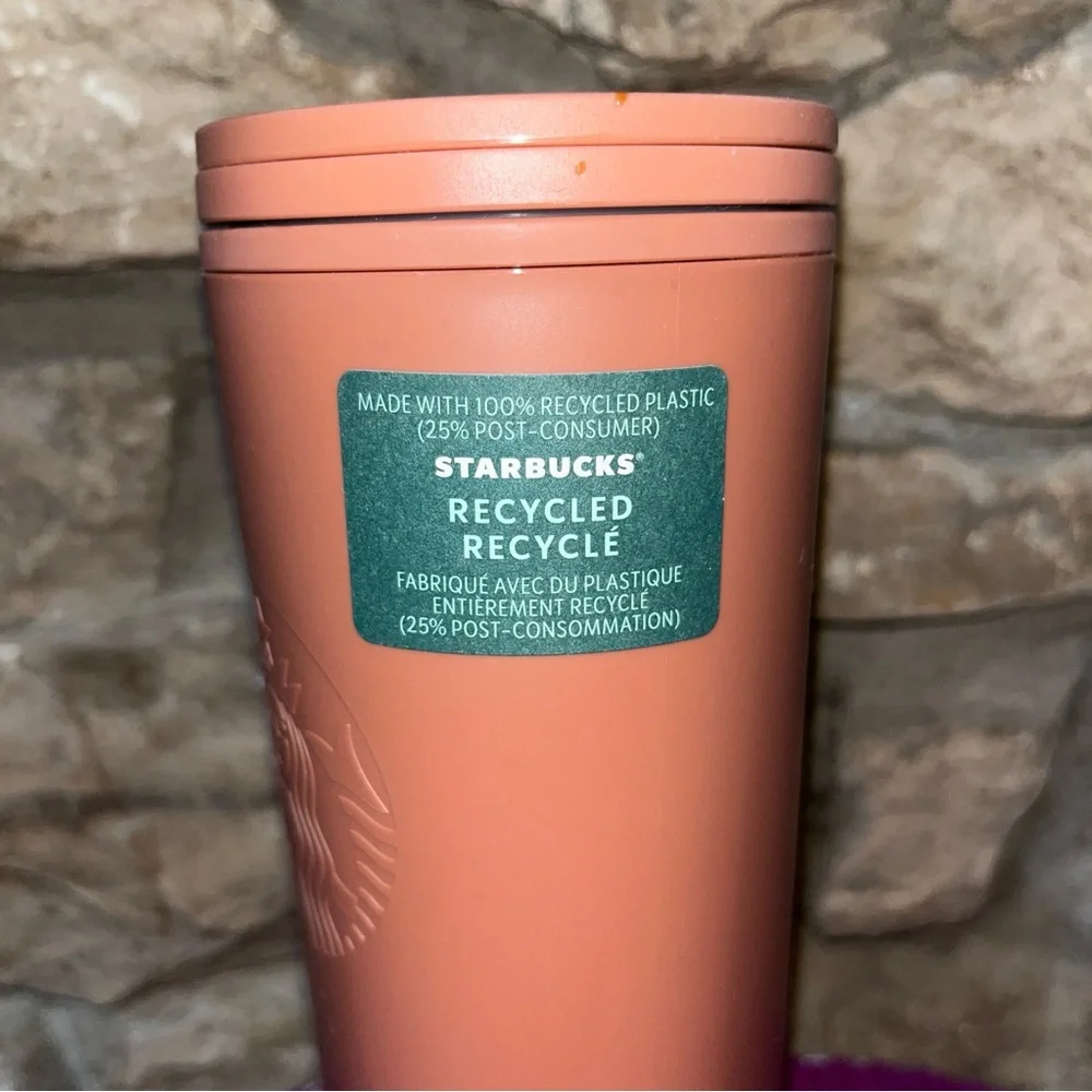NWT Starbucks Terracotta 100% Recycled Plastic Tumbler 16 oz 473 ML Hot Cup